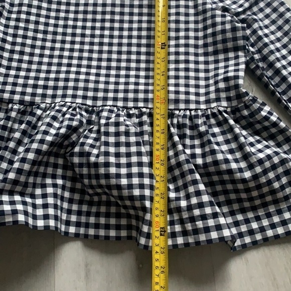 Victoria Beckham for Target plaid blue‎ top blouse size S career casual peplum - Picture 15 of 16